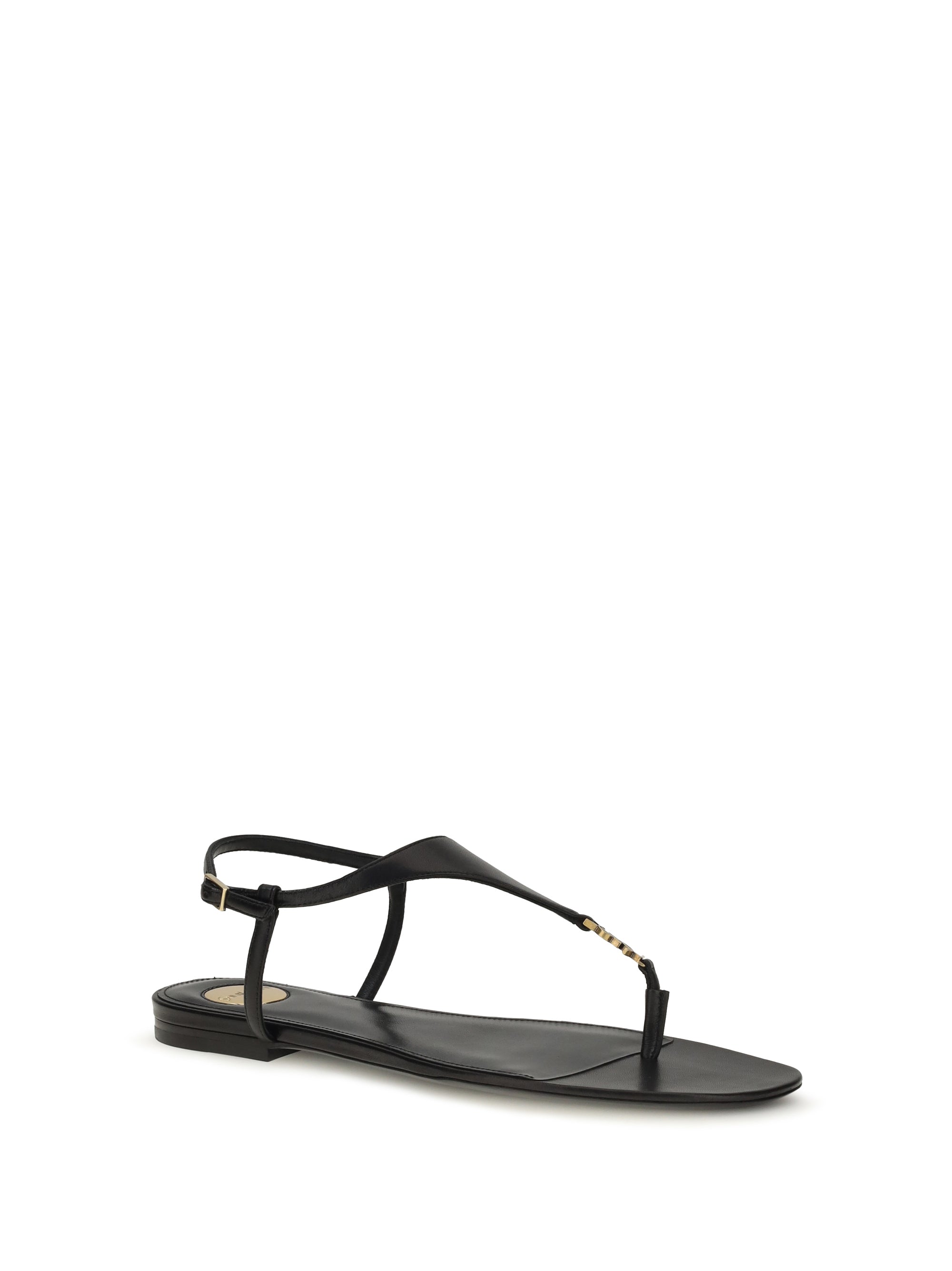 Saint Laurent Women Cassandre Leather Sandals