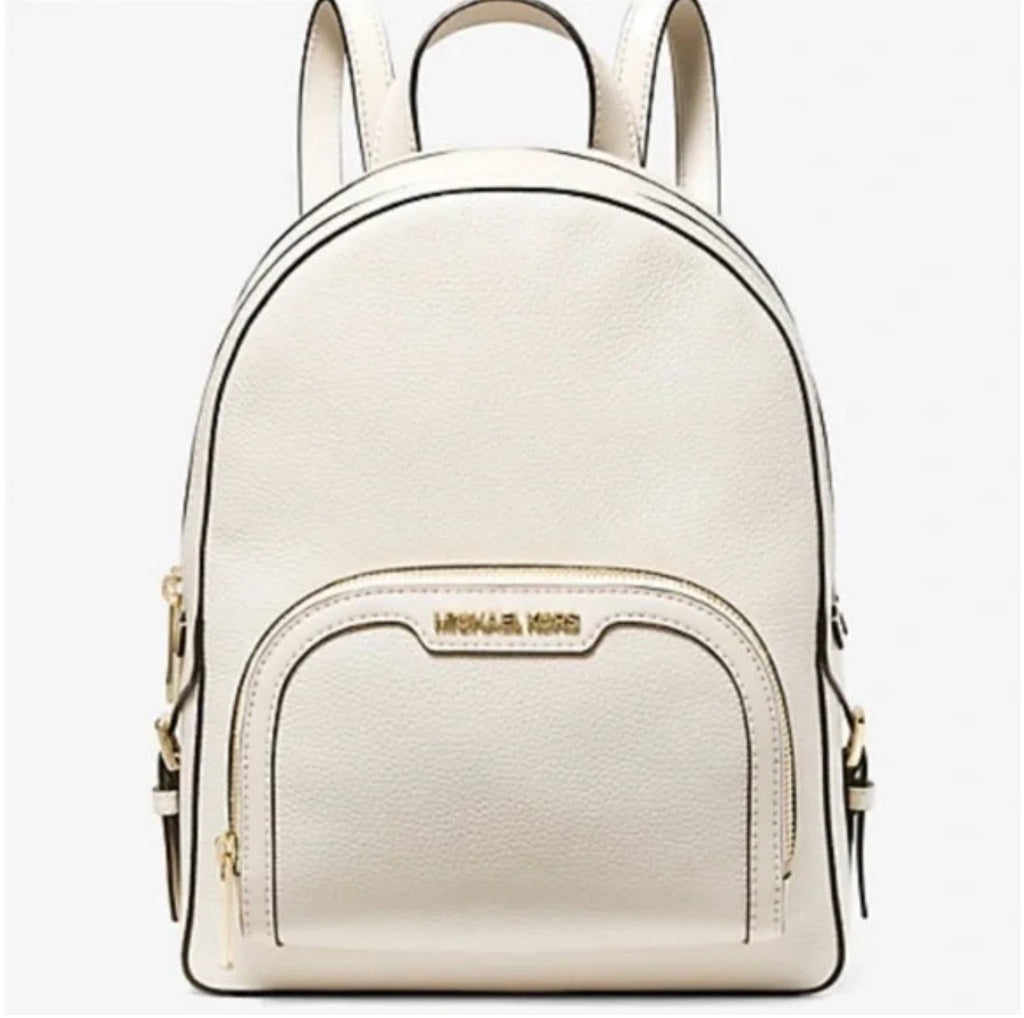 NWT Michael Kors Unisex Jaycee Leather Medium Backpack In Light Cream