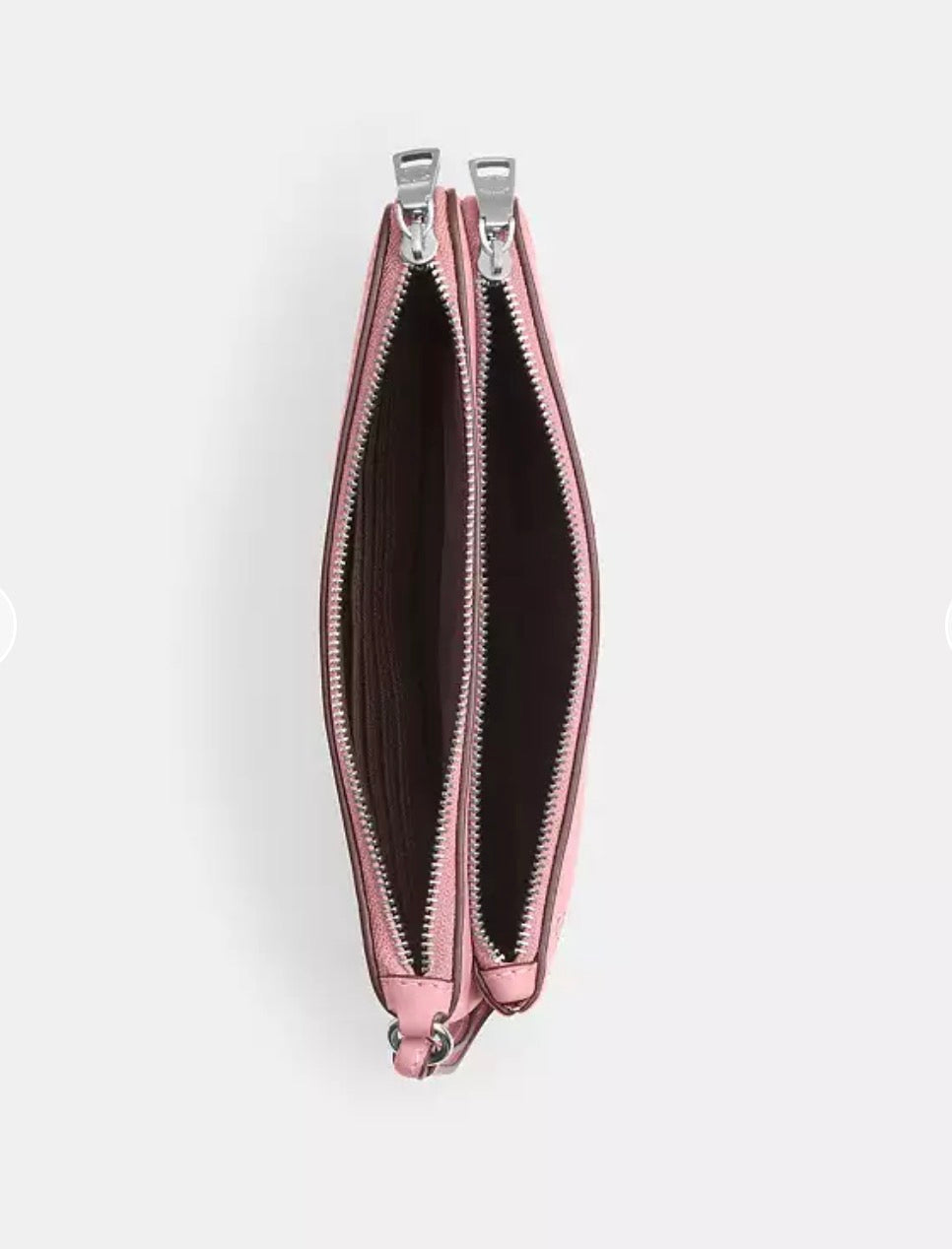 NWT Coach Leather Double Zip Large Wristlet Wallet In