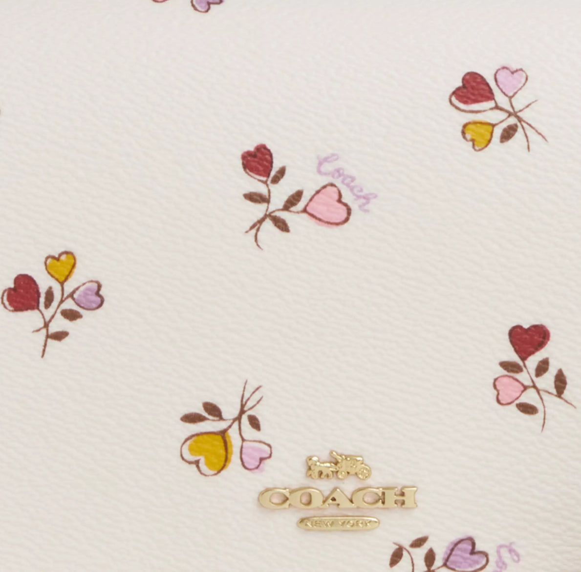 NWT Coach Anna Foldover Clutch/ Crossbody Bag With Heart Print
