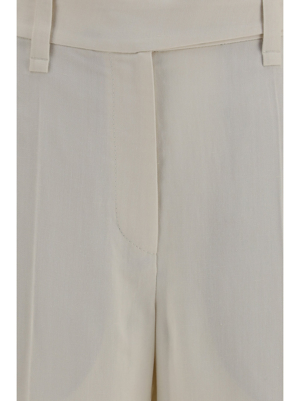 Brunello Cucinelli Women Cigarette Pants In Fluid Viscose And Linen Twill