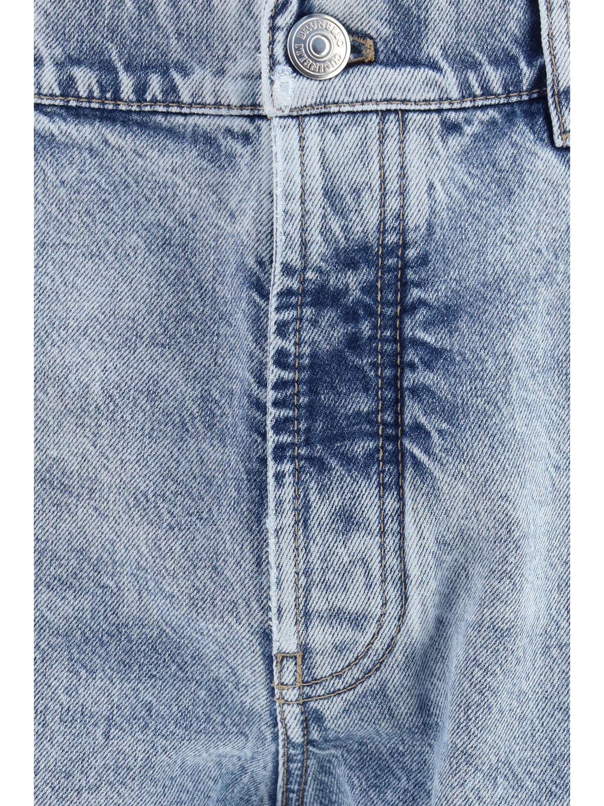 Brunello Cucinelli Men Straight-Leg Turn-Up Jeans