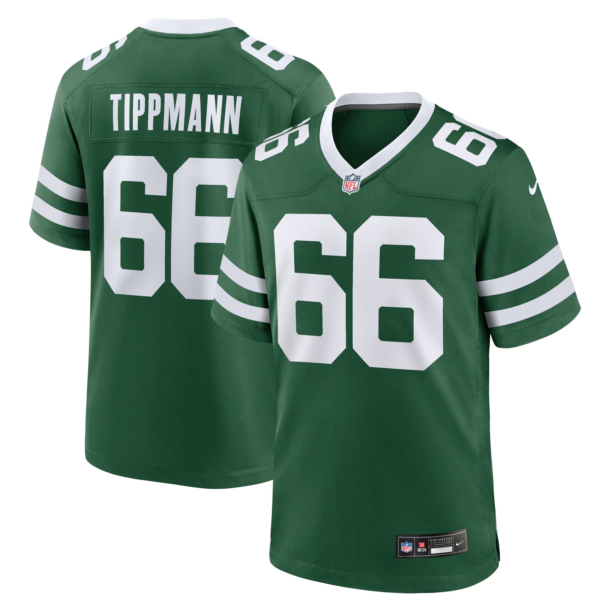 New York Jets Joe Tippmann Legacy Green Team Game Jersey