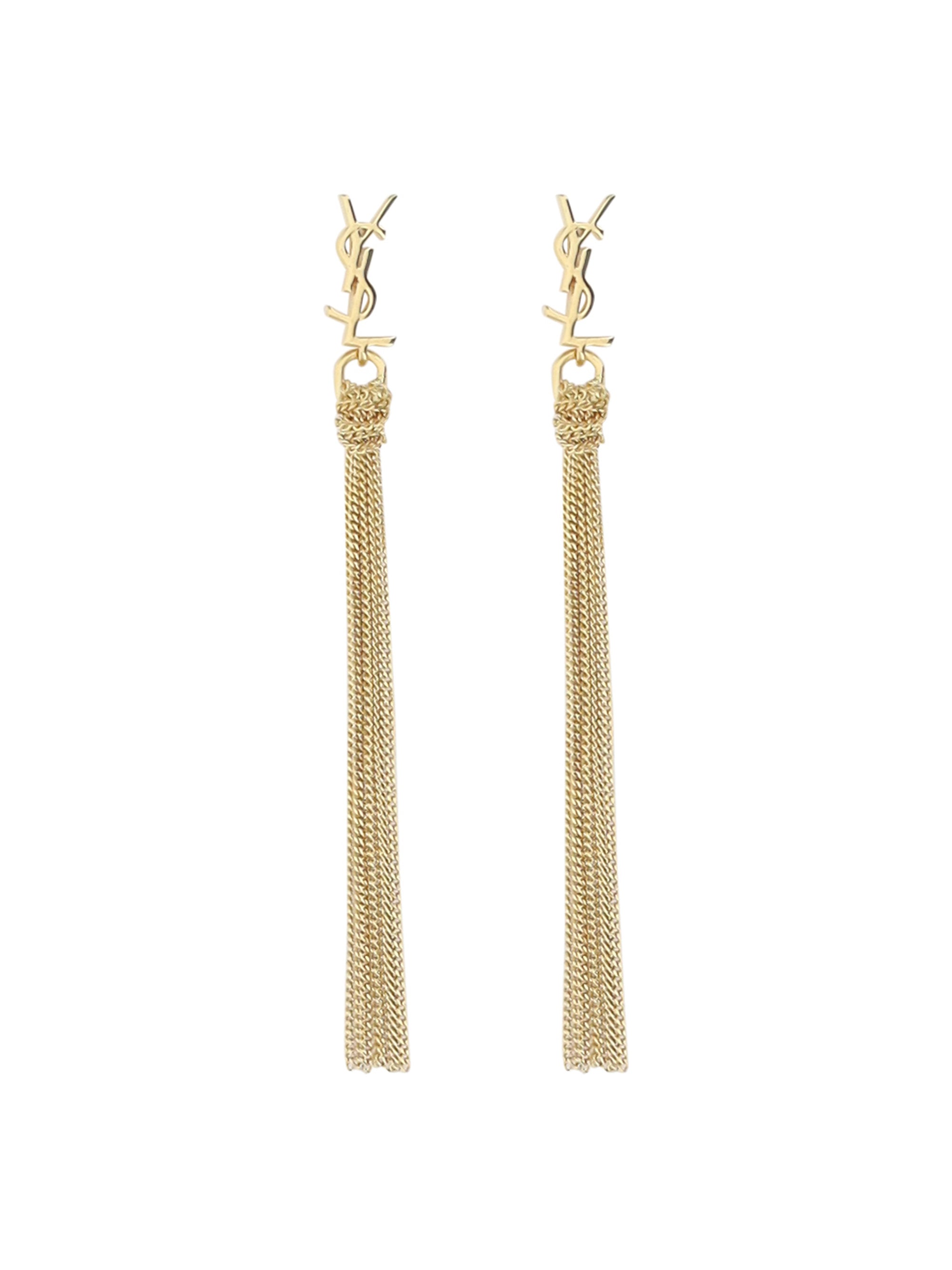 Saint Laurent Women Bo Pompons Chaines Brass Metal