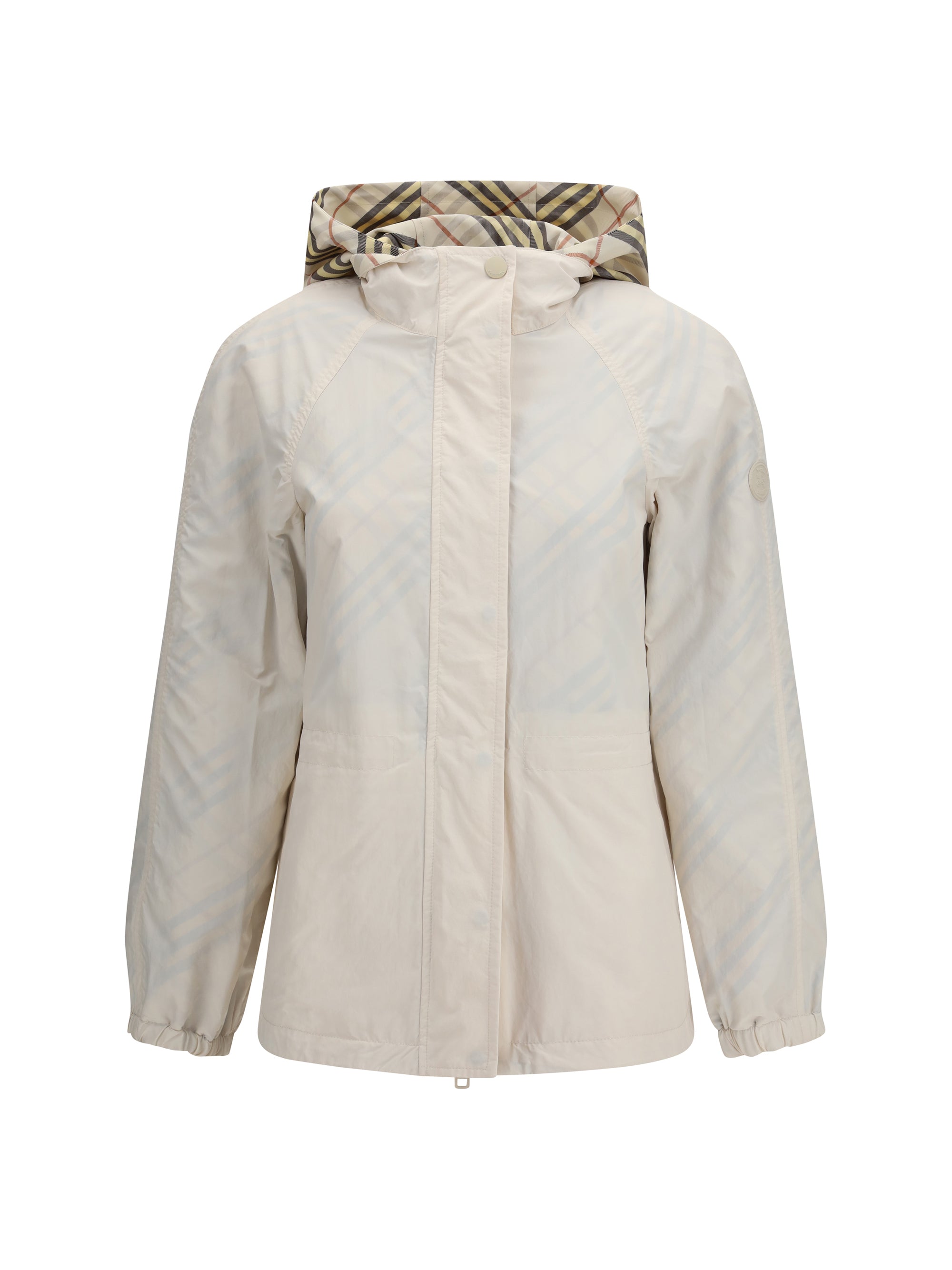 Burberry Women Reversible Check Hooded Jacket