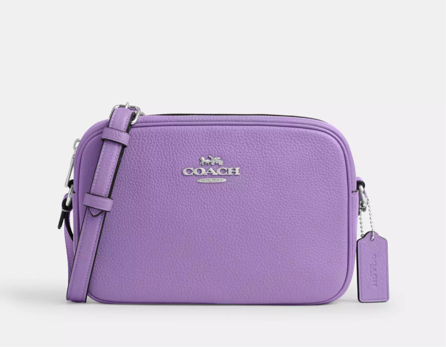 NWT Coach Leather Jamie Camera Medium Crossbody bag In Silver/Iris