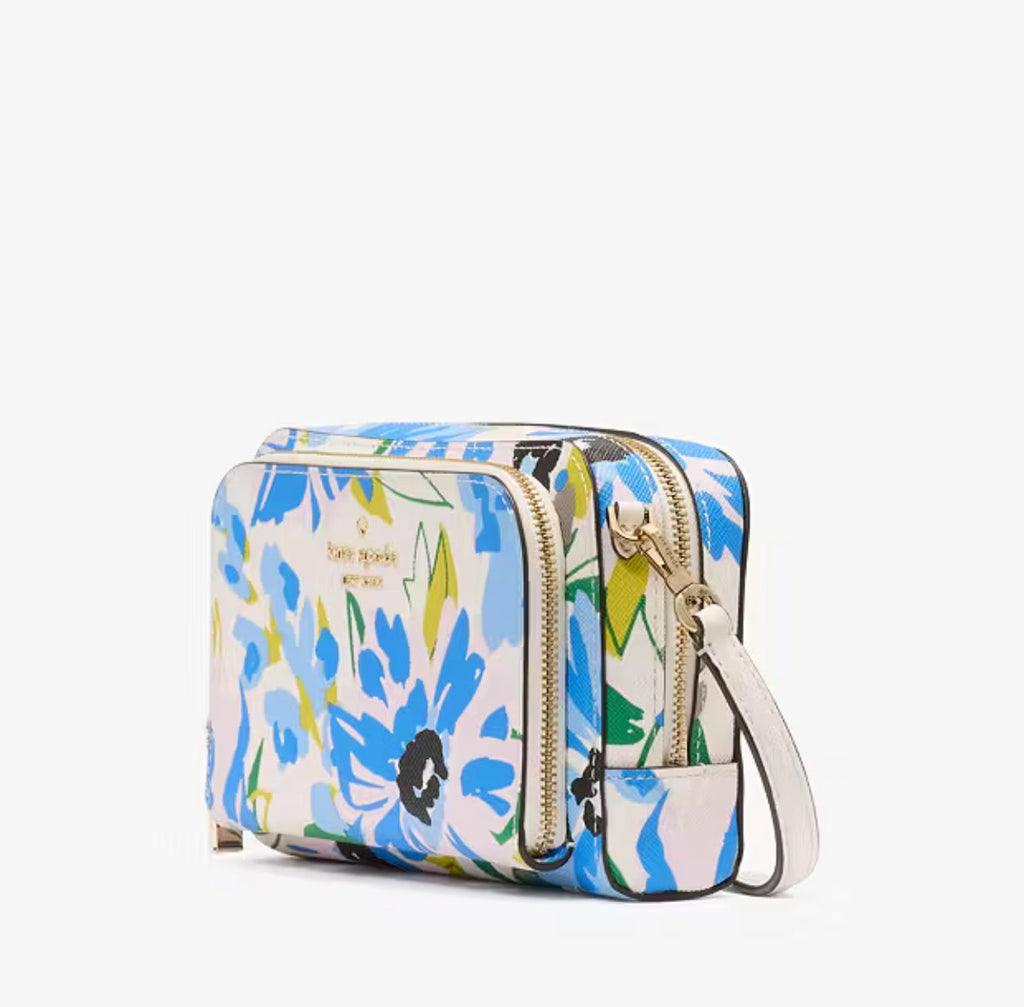 NWT Kate Spade Staci Floral Dual Zip Around Mini Crossbody/Clutch