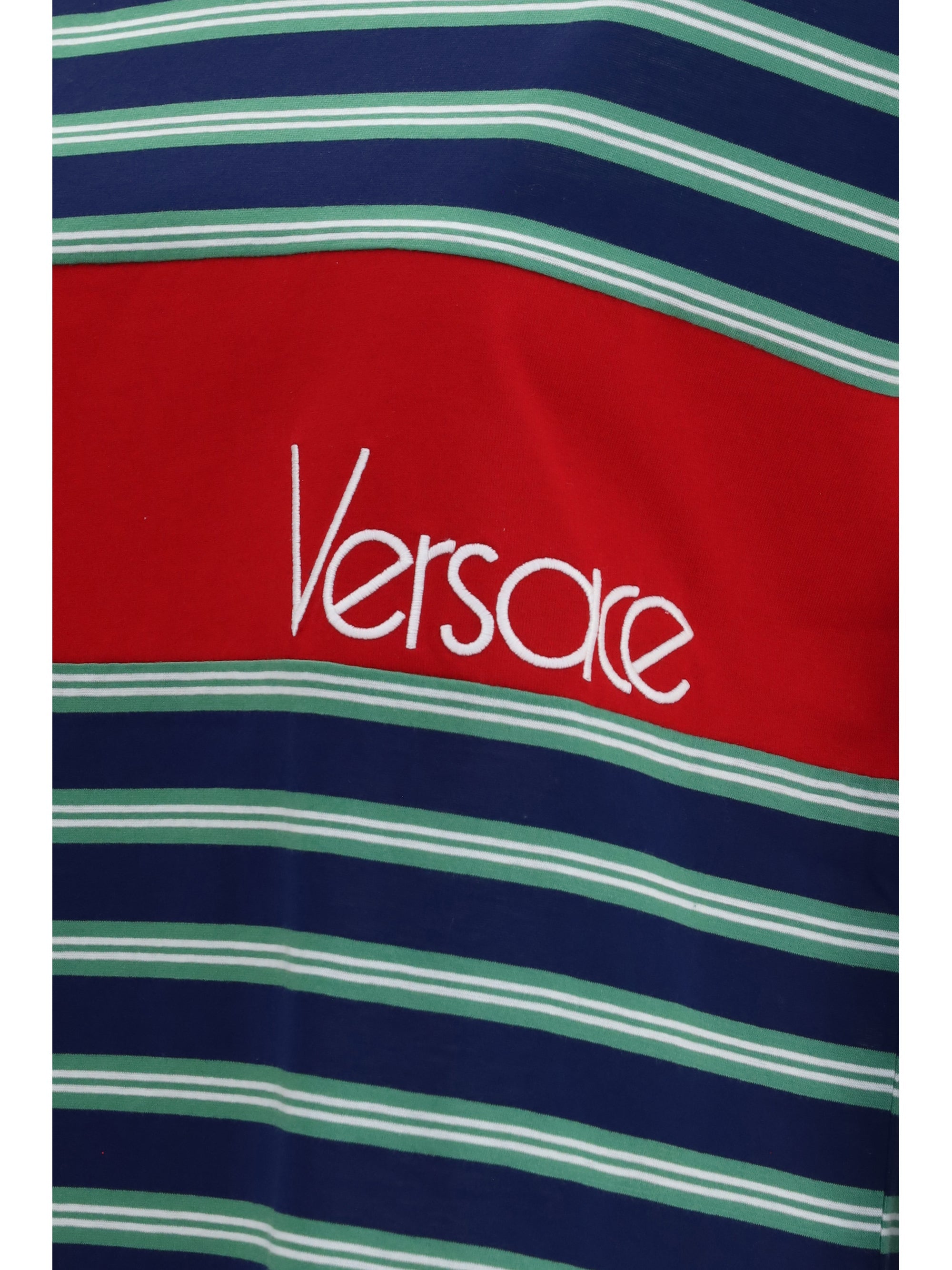 Versace Women Striped Cotton T-Shirt