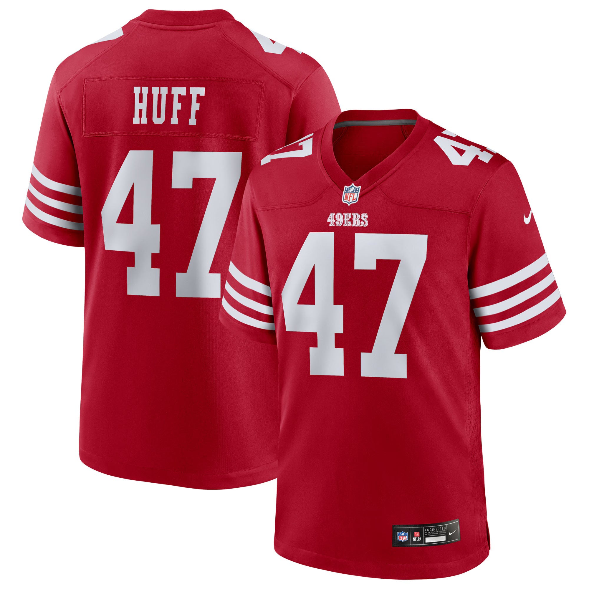 San Francisco 49ers Bryce Huff Scarlet Team Game Jersey