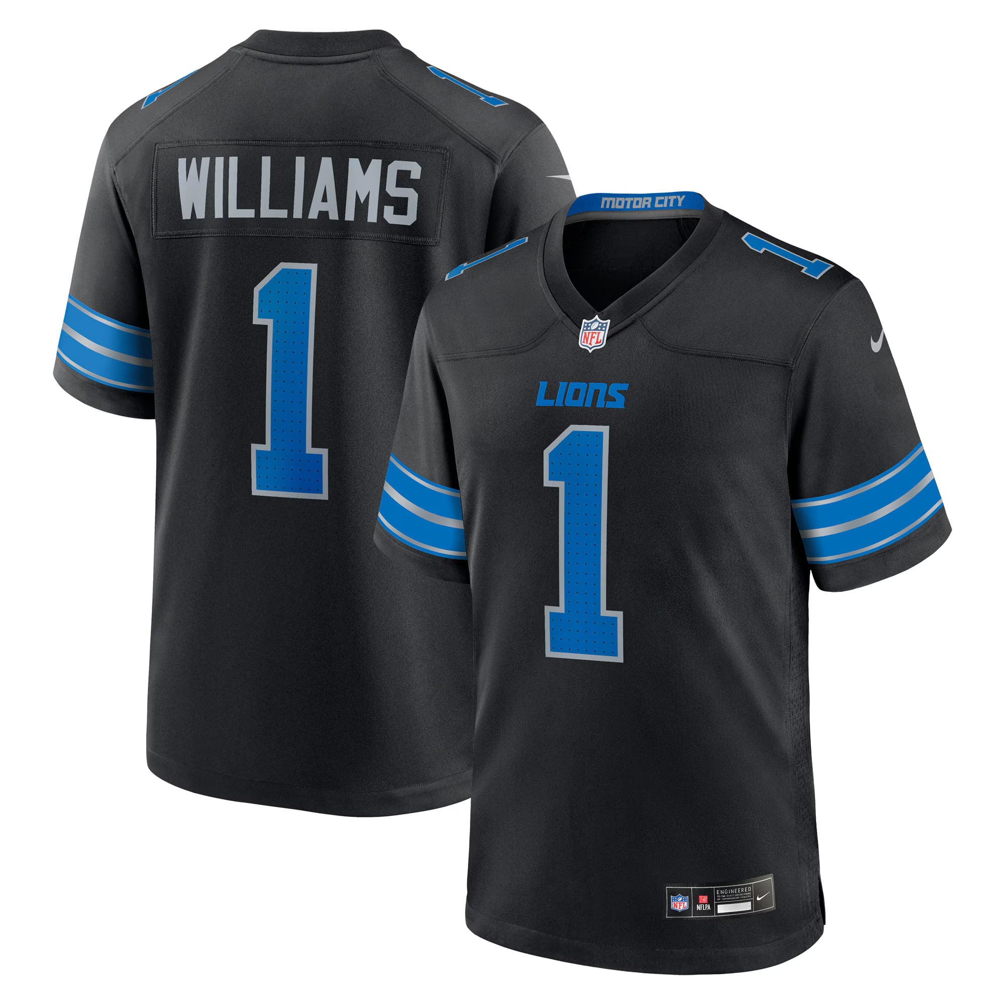 Detroit Lions Jameson Williams Black Alternate Game Player Jersey