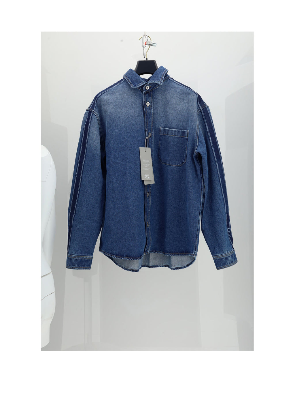 Dior Homme Men Jacket Denim Stampa Laser Laterale