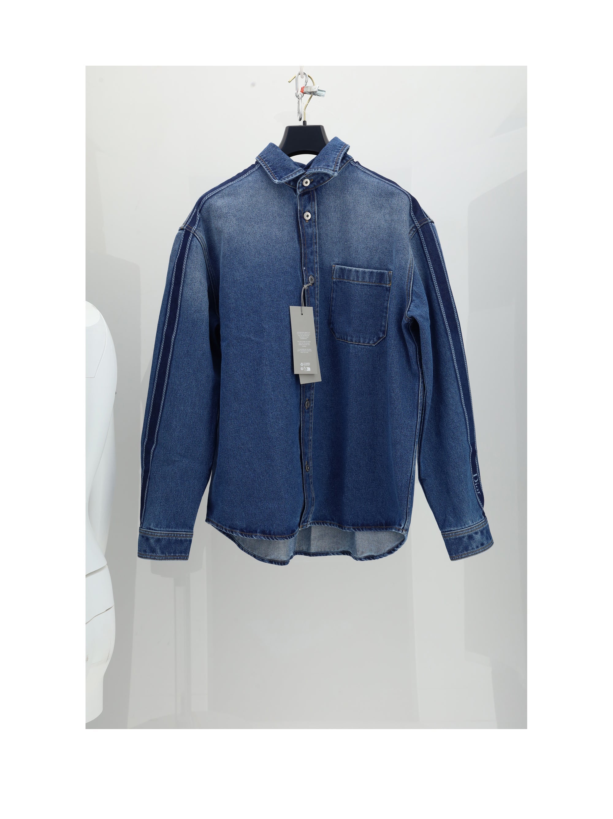 Dior Homme Men Jacket Denim Stampa Laser Laterale