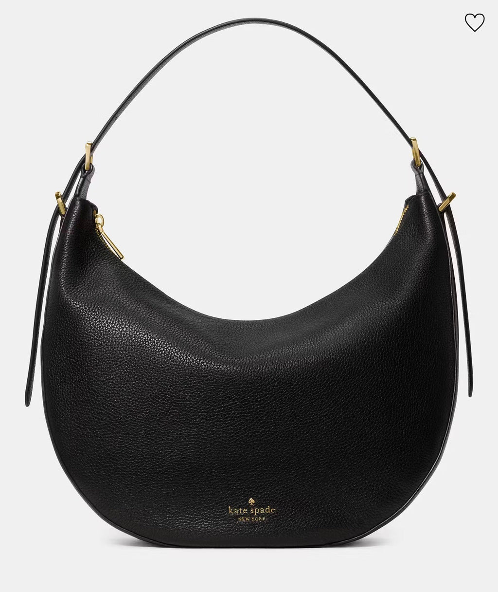 NWT Kate Spade Nova Large Leather Shoulder Bag In Black