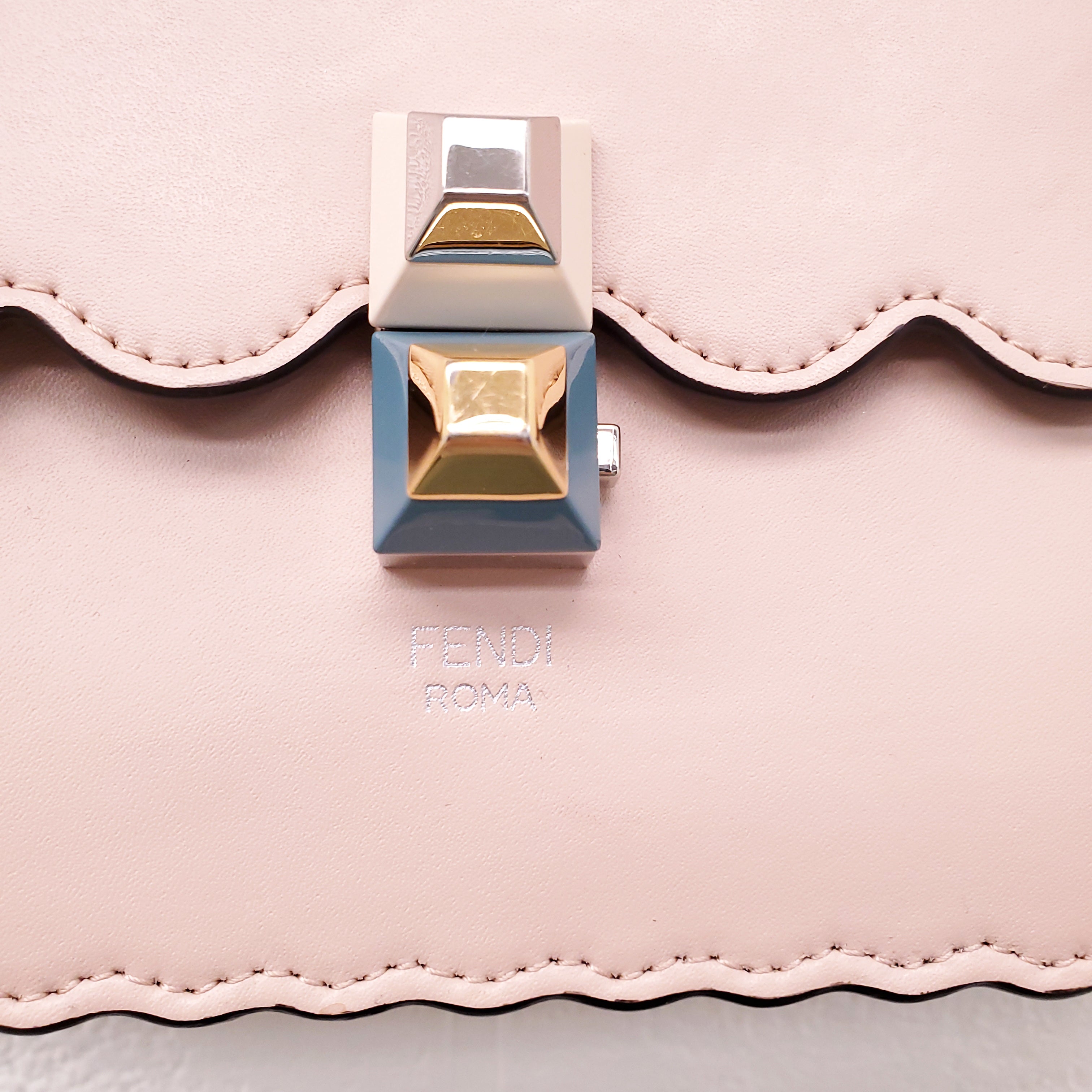 FENDI BABY PINK 'MINI KAN' SHOULDER BAG