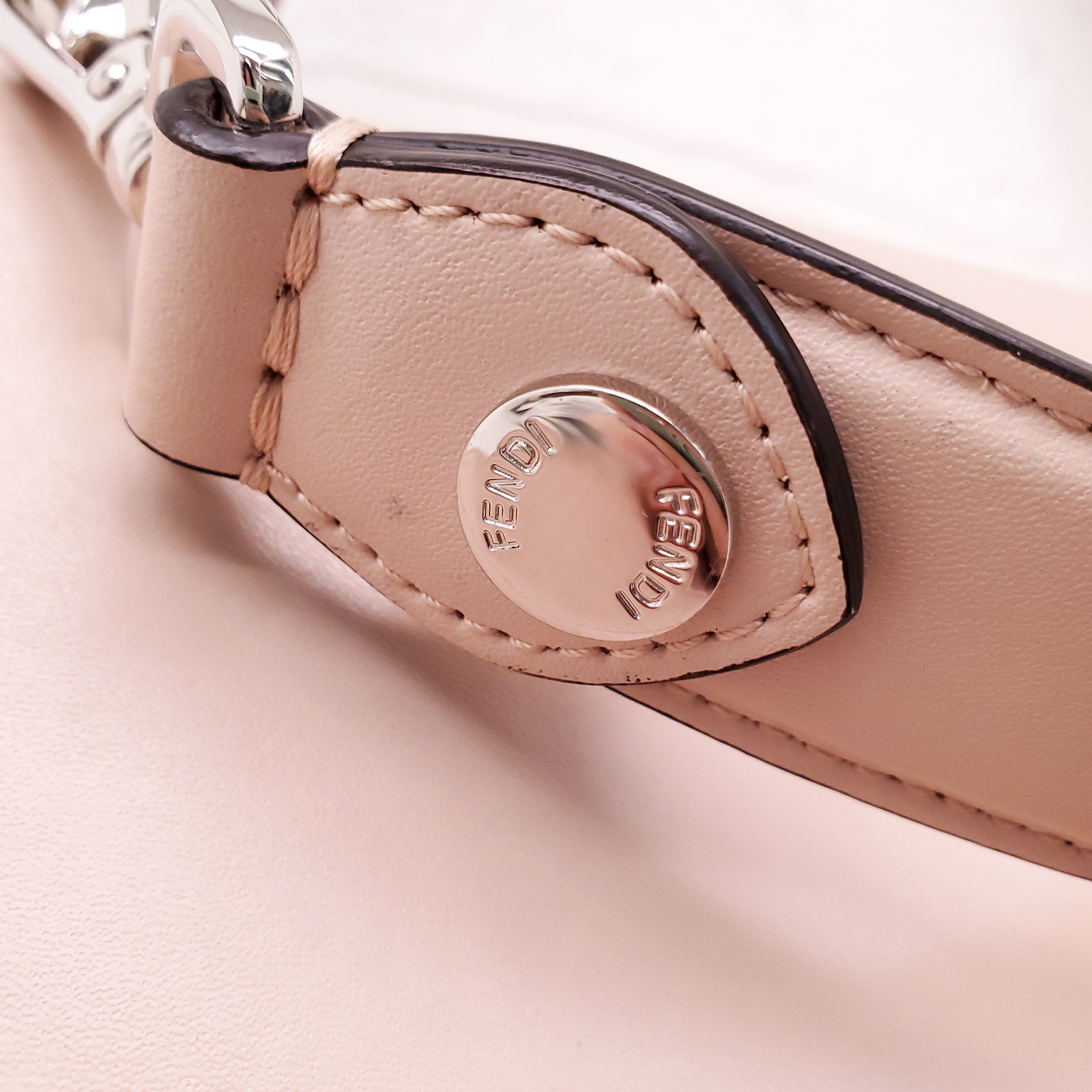 FENDI BABY PINK 'MINI KAN' SHOULDER BAG