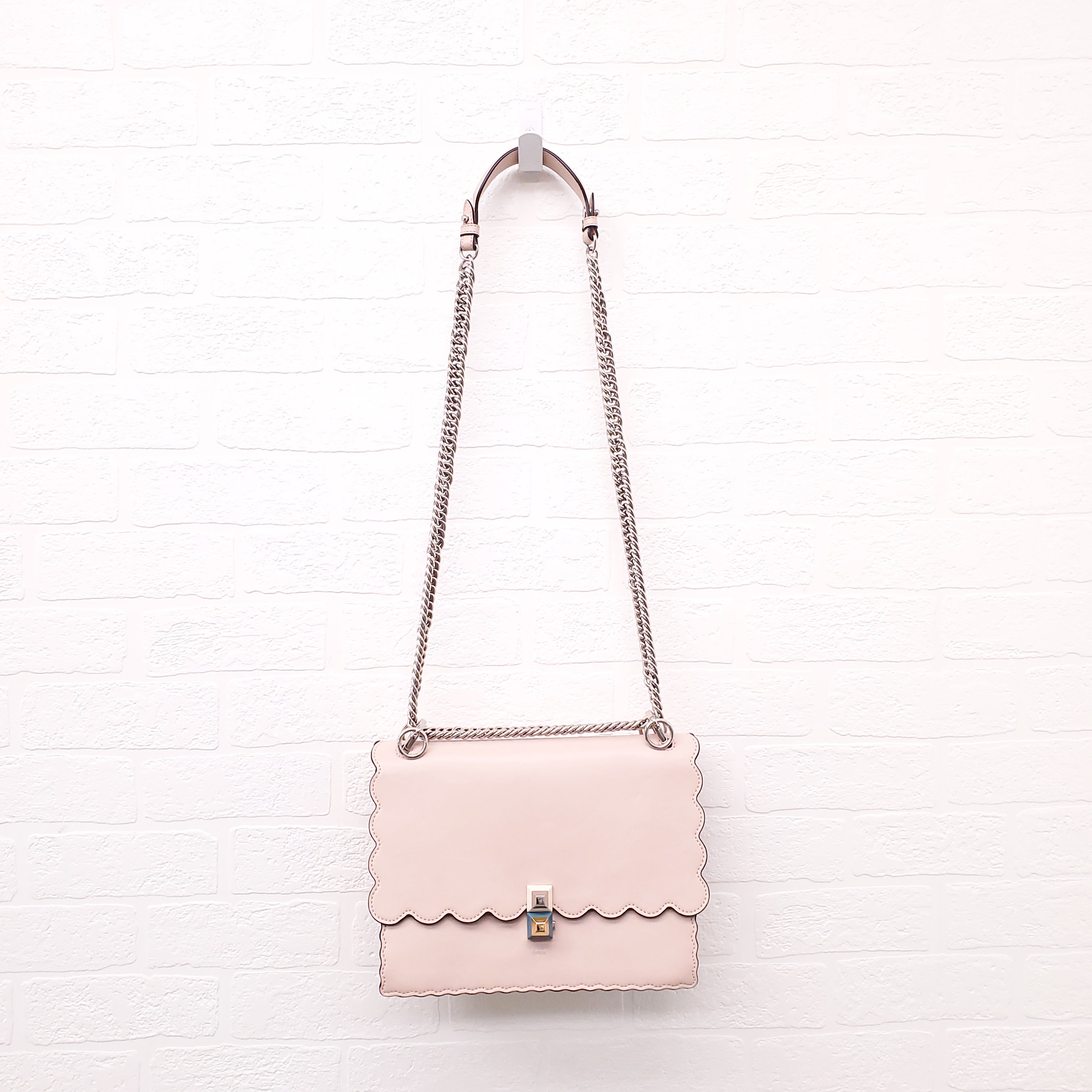 FENDI BABY PINK 'MINI KAN' SHOULDER BAG