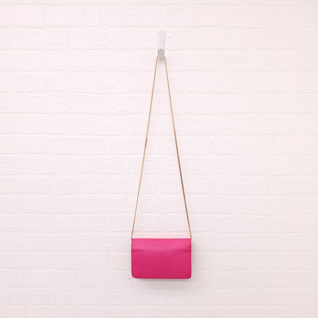 FENDI FF FUSCHIA PINK WALLET ON A CHAIN