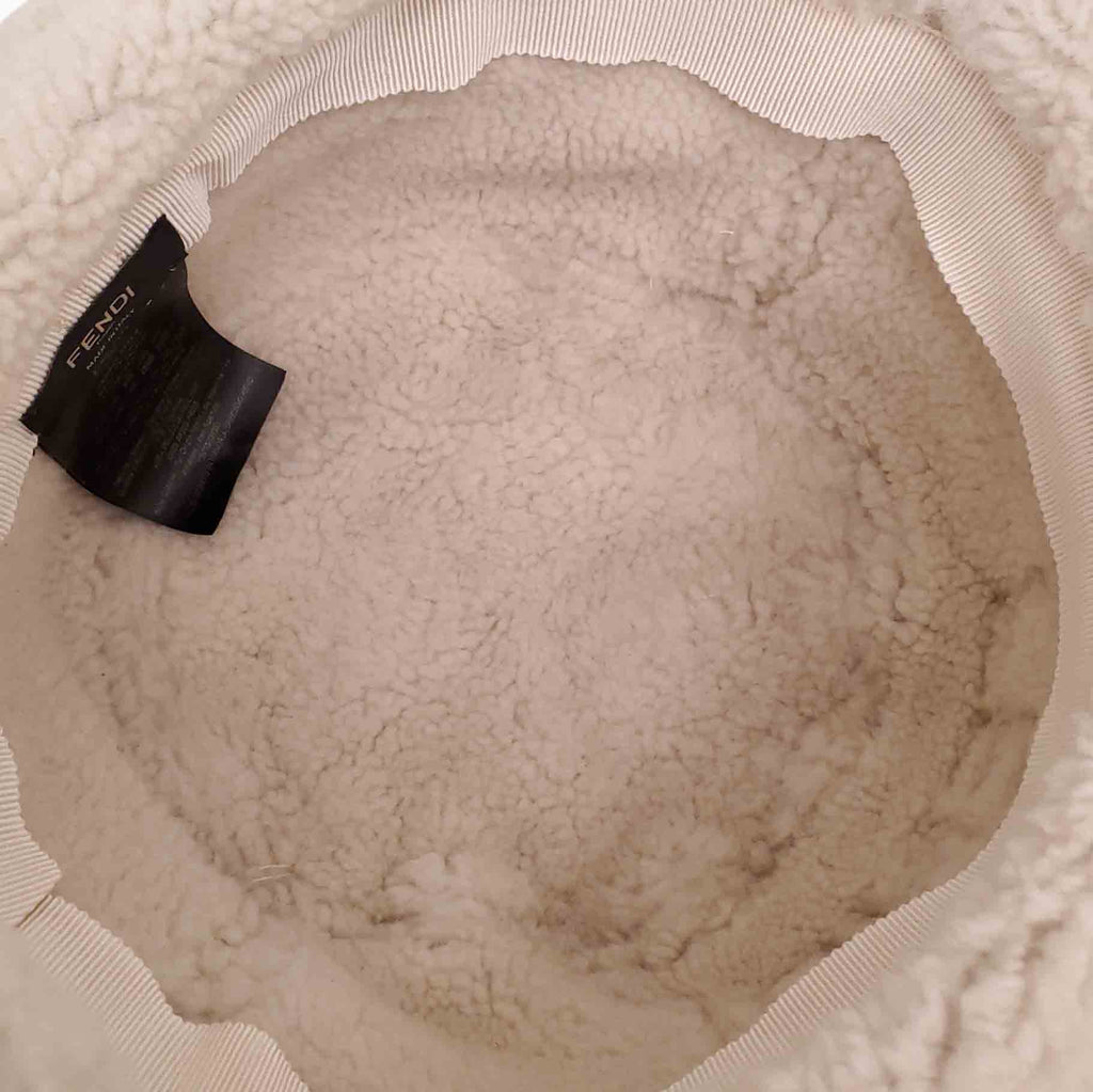 FENDI LOGO SHEARLING HAT - MEN'S SIZE S