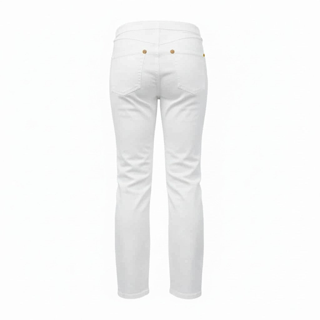 FENDI WHITE LOGO JEANS - SIZE 38