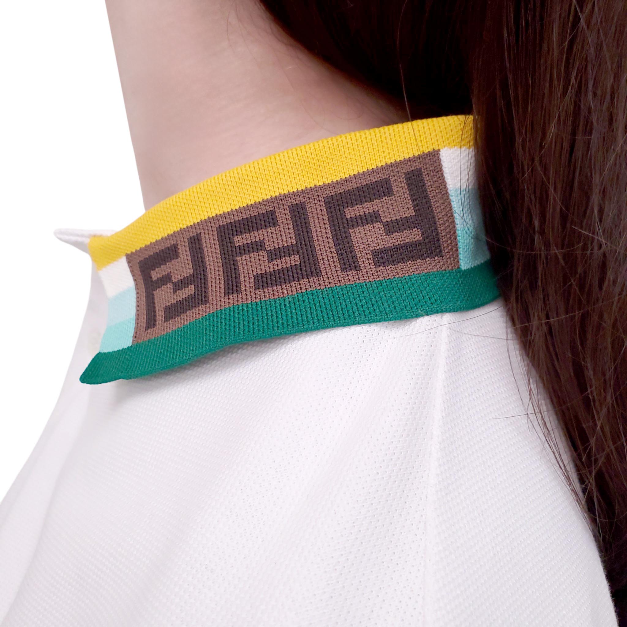 FENDI YELLOW AND GREEN LOGO POLO TOP - KIDS' SIZE 12+ (XS)