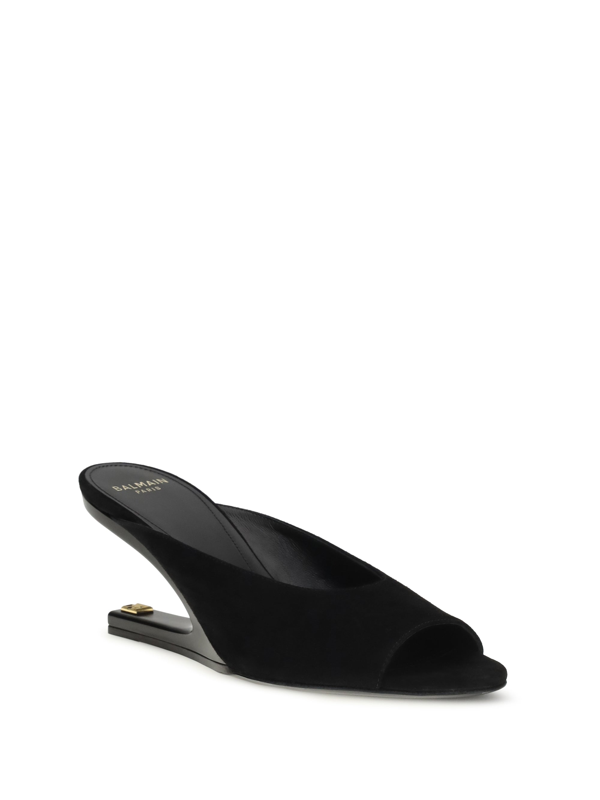 Balmain Women Suede Open-Toe Mules