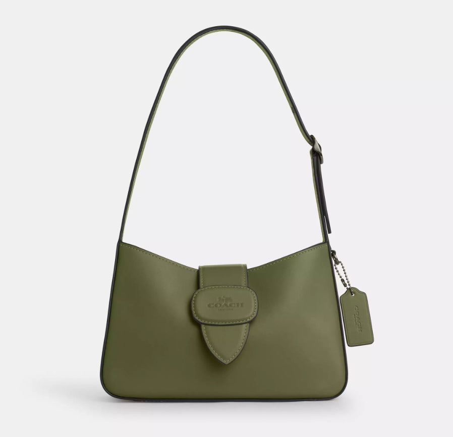 NWT Coach Eliza Leather Shoulder bag With Leather Covered Closure
