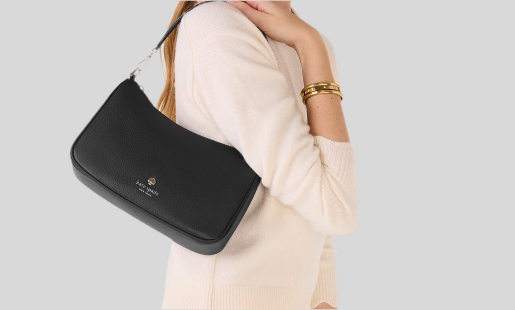 NWT Kate Spade Emma Leather Shoulder Bag In Black