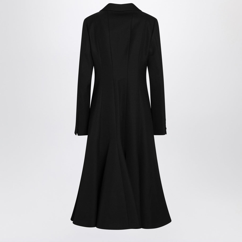 Fendi Black Grain De Poudre Wool Coat Women