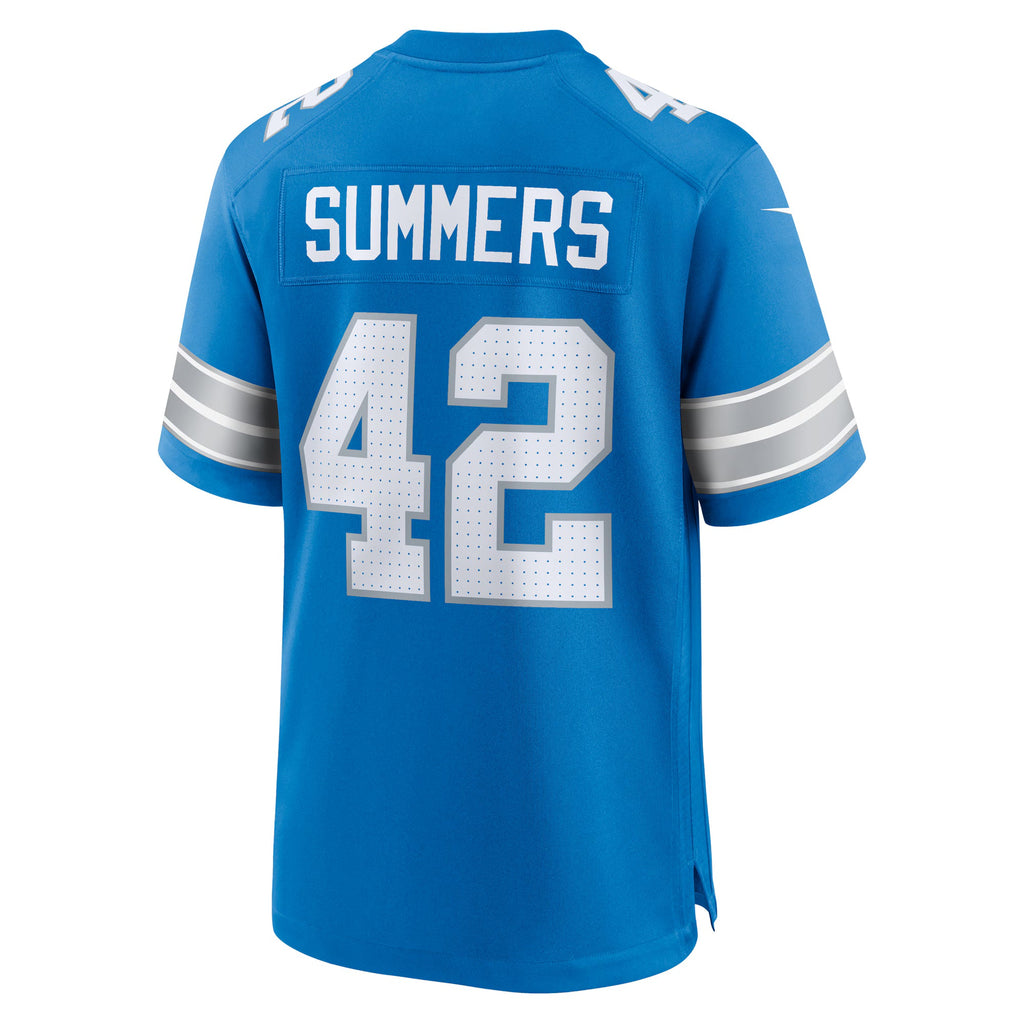 Detroit Lions Ty Summers Blue Team Game Jersey