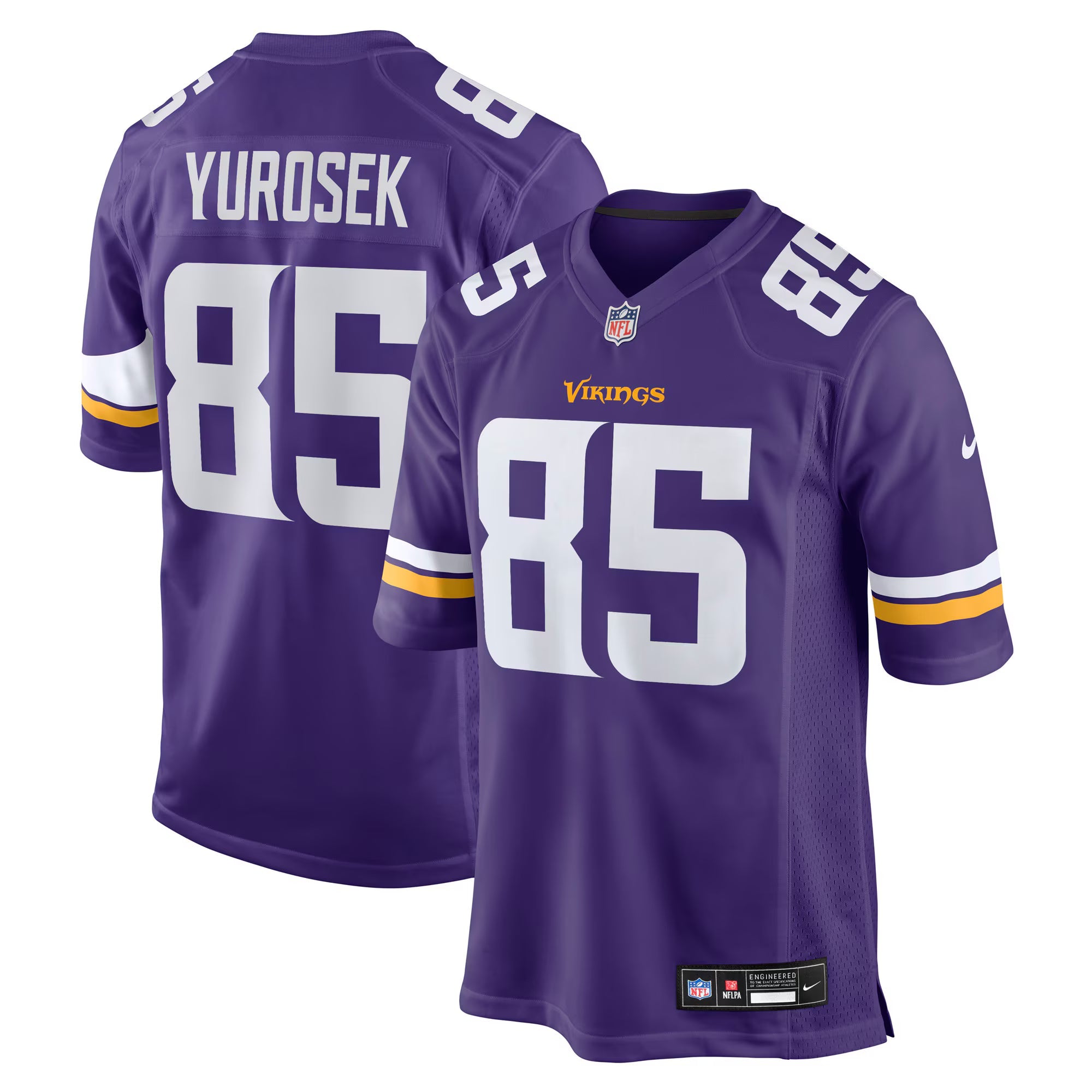 Minnesota Vikings Ben Yurosek Purple Team Game Jersey