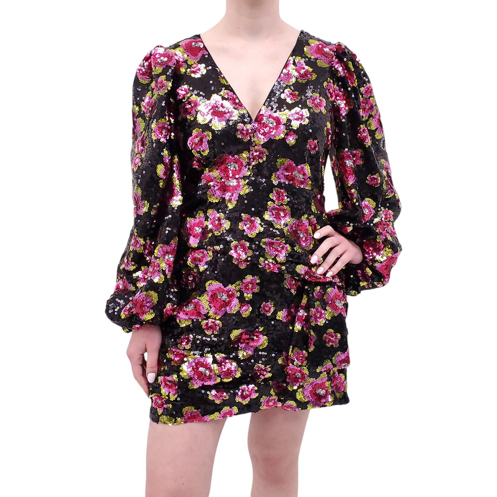 FOR LOVE & LEMONS SEQUIN FLORAL DRESS - SIZE L