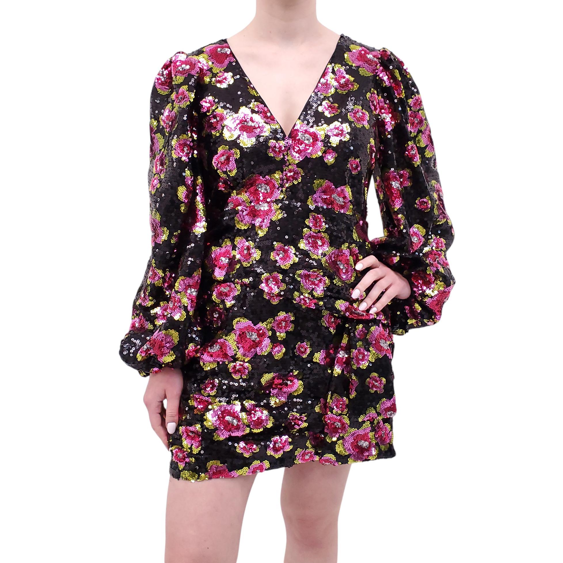FOR LOVE & LEMONS SEQUIN FLORAL DRESS - SIZE L