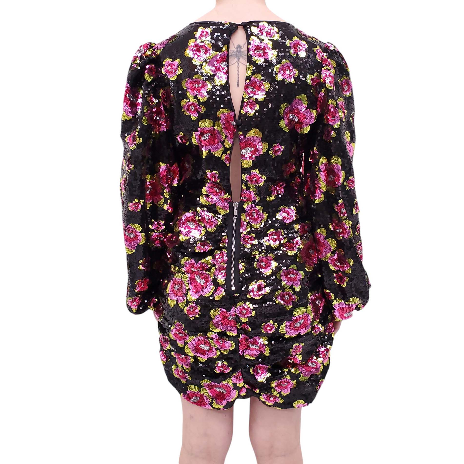 FOR LOVE & LEMONS SEQUIN FLORAL DRESS - SIZE L