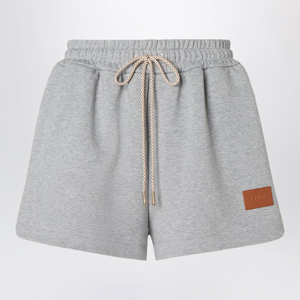 Fendi Grey Cotton Jersey Shorts Women