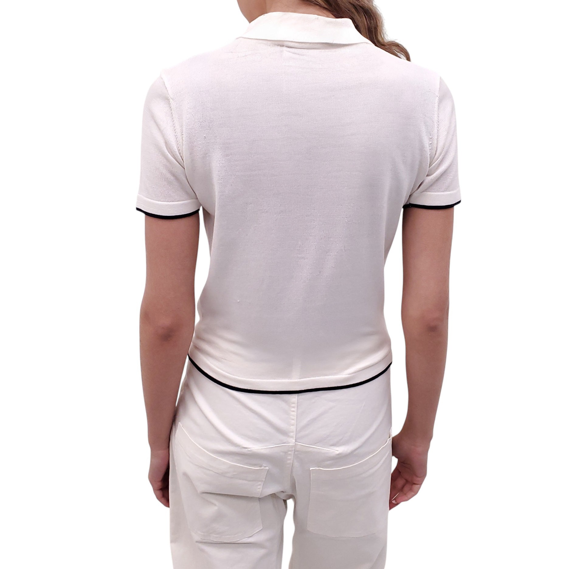 FRAME SHORT SLEEVE COTTON POLO TOP - SIZE XS