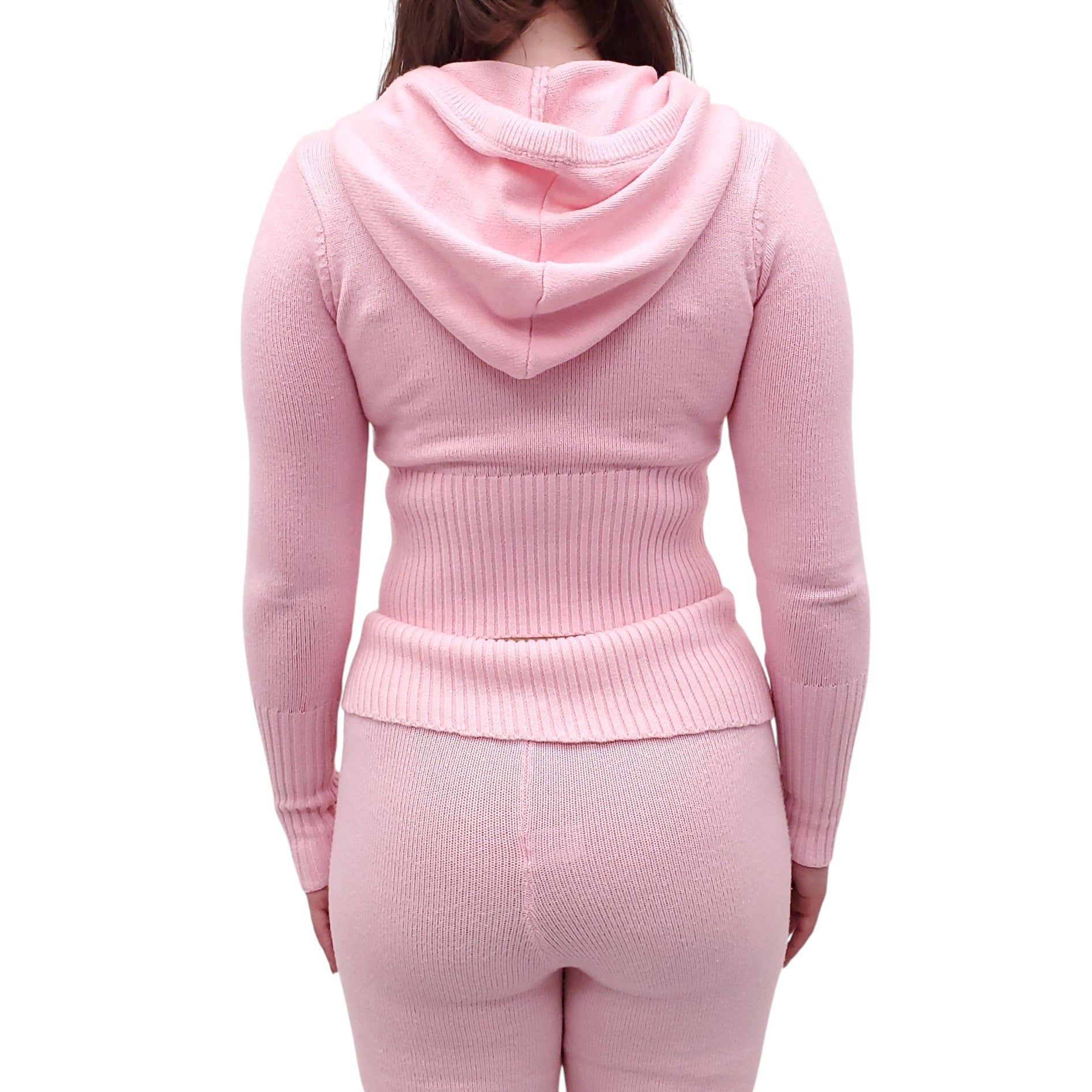FRANKIES BIKINIS PINK KNIT SWEATSUIT - SIZE M/L