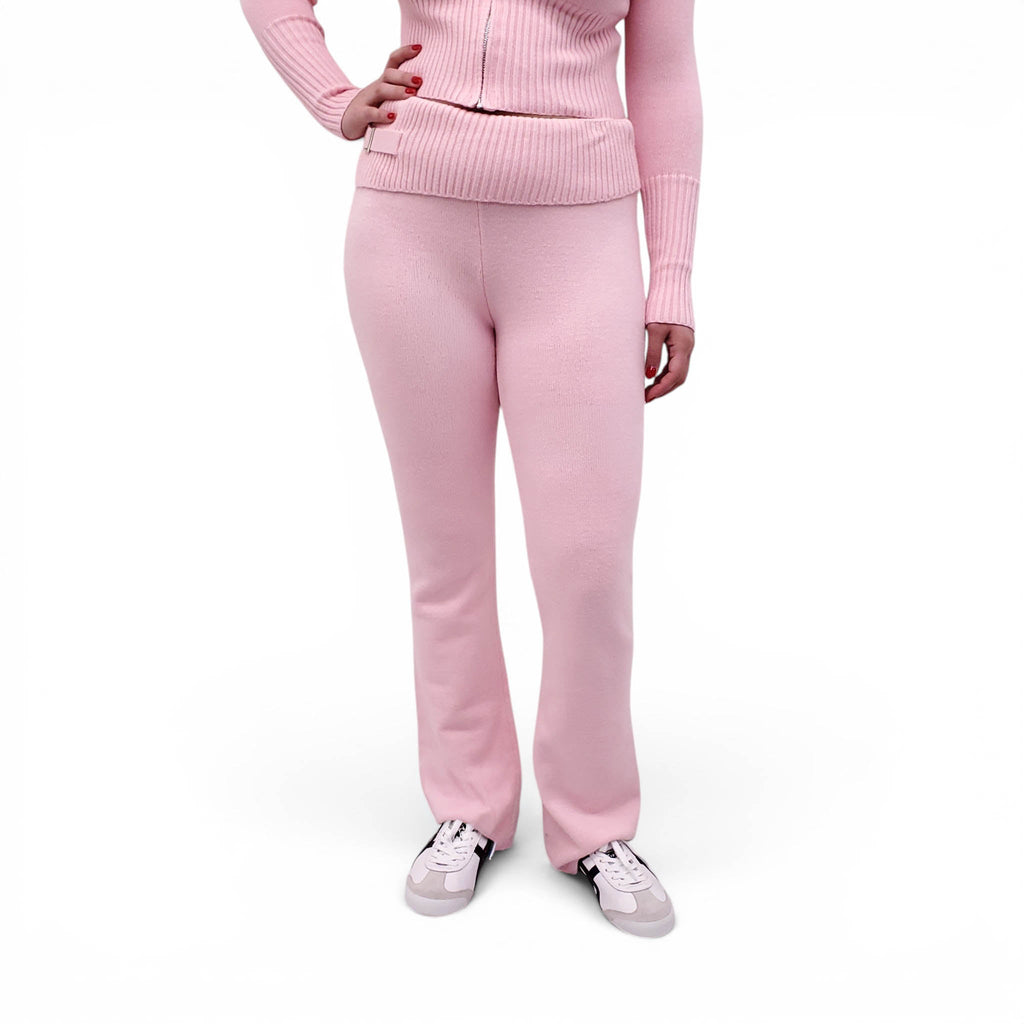 FRANKIES BIKINIS PINK KNIT SWEATSUIT - SIZE M/L