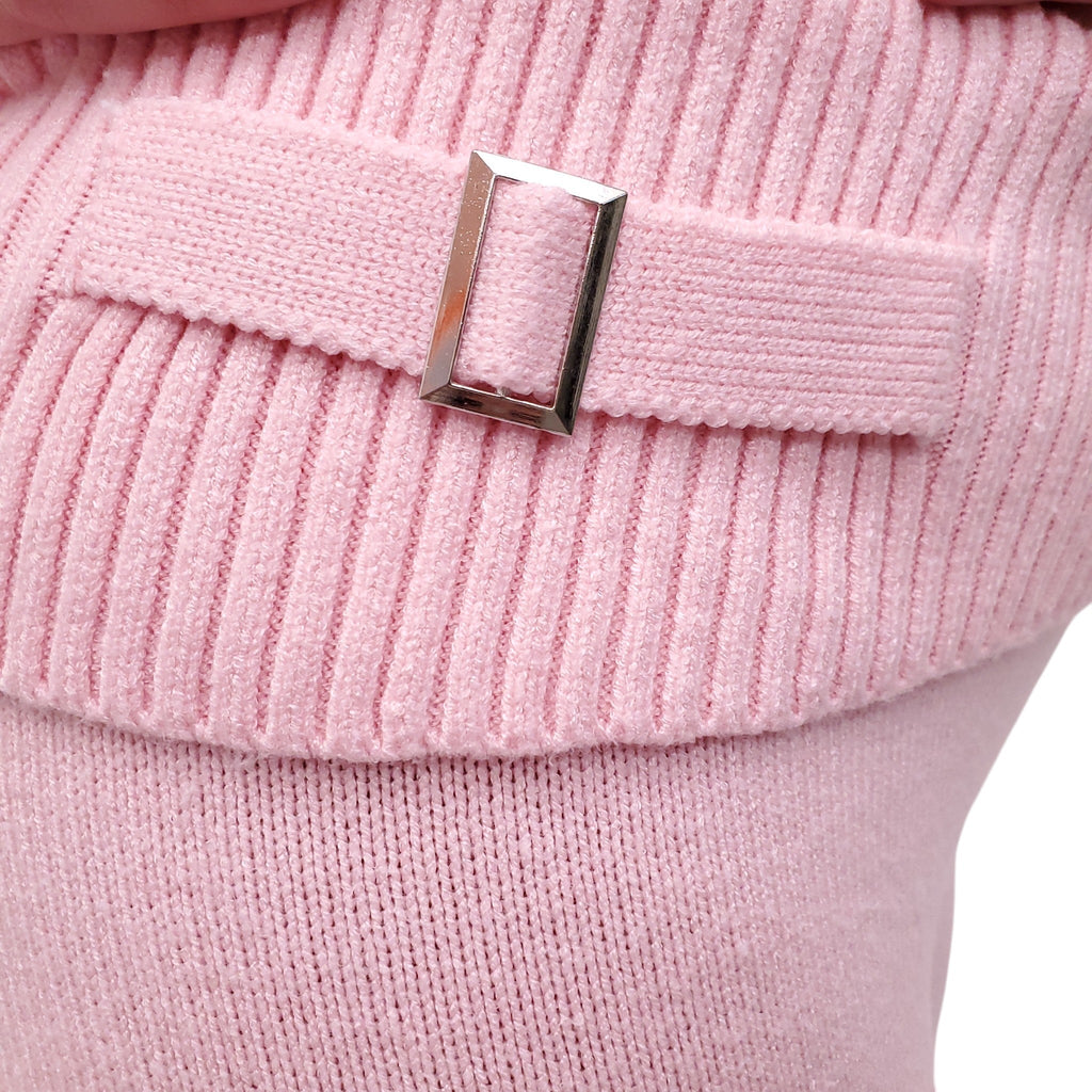 FRANKIES BIKINIS PINK KNIT SWEATSUIT - SIZE M/L