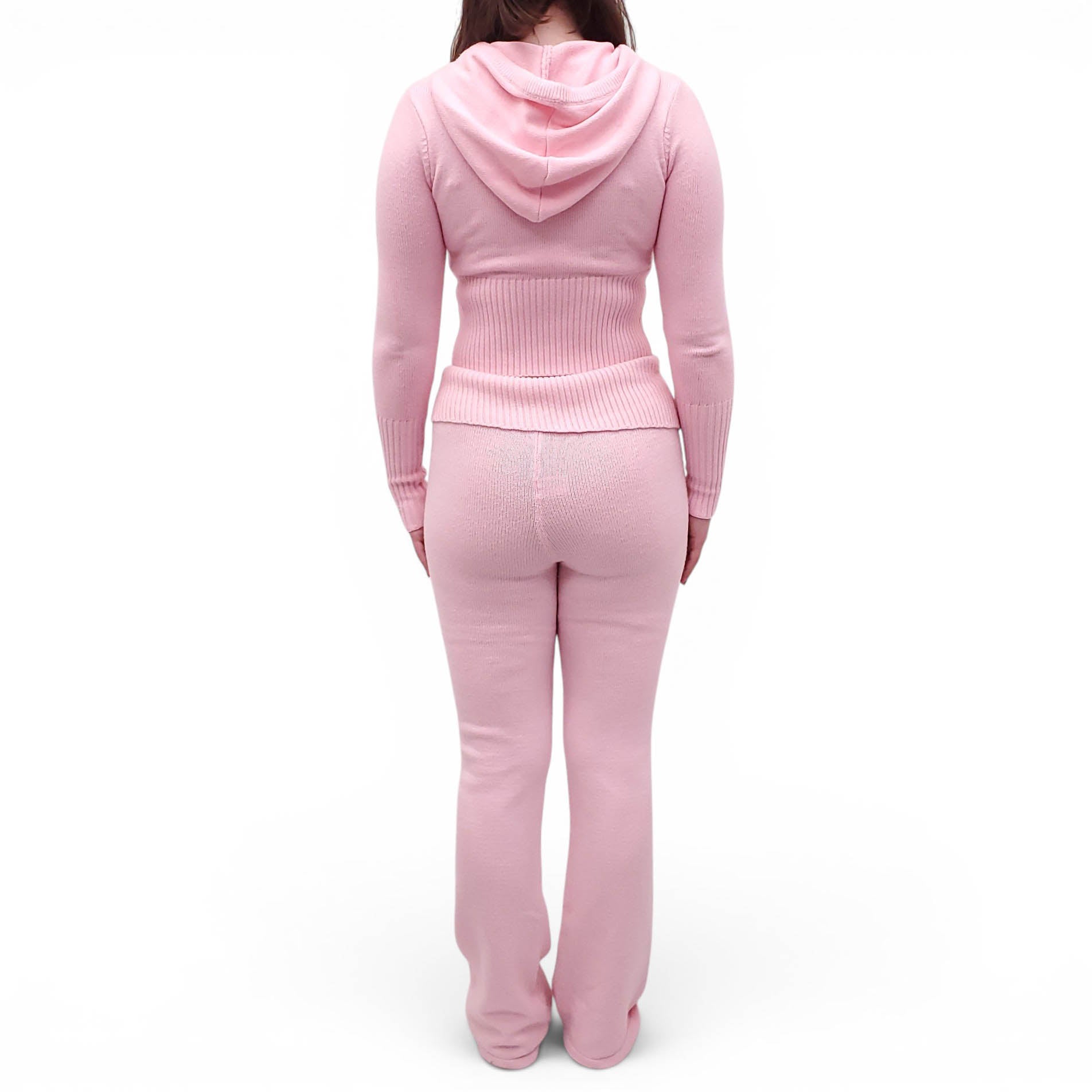 FRANKIES BIKINIS PINK KNIT SWEATSUIT - SIZE M/L