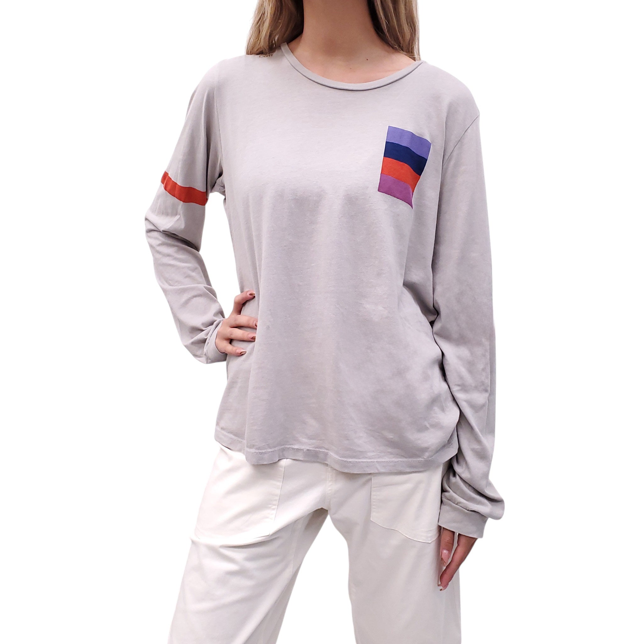 FREE CITY GREY LOGO LONG-SLEEVE SHIRT - SIZE 4/XL