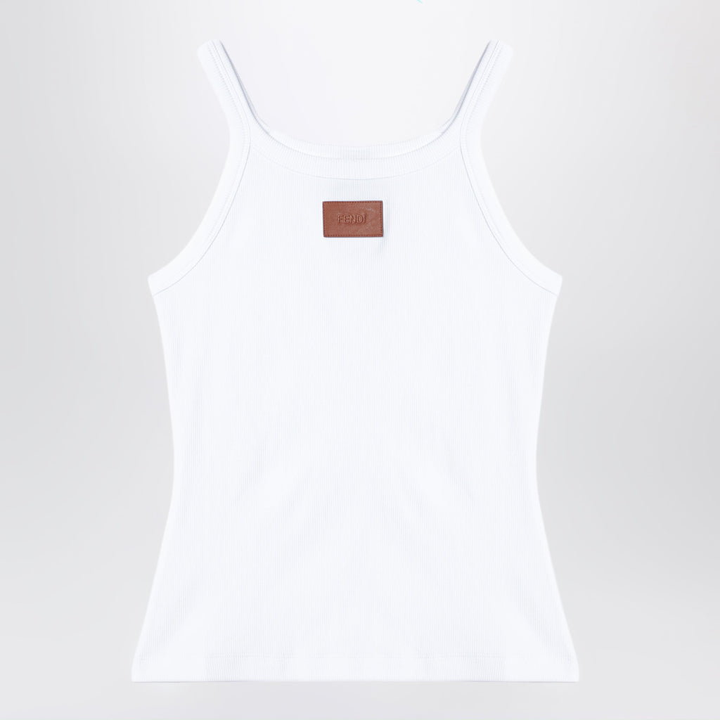 Fendi White Top With Logo Patch Women