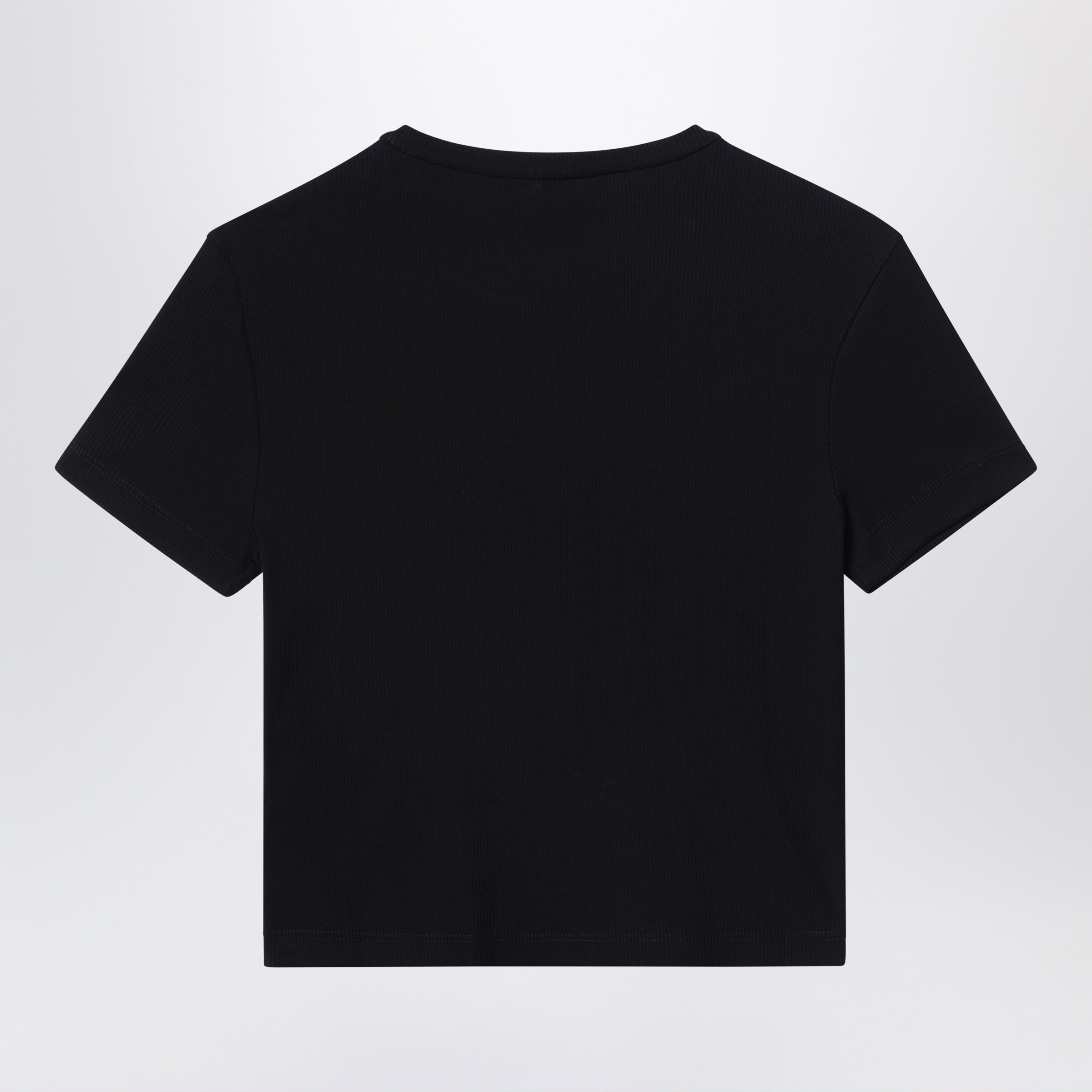 Fendi Black Cotton T-Shirt With Logo Patch Women