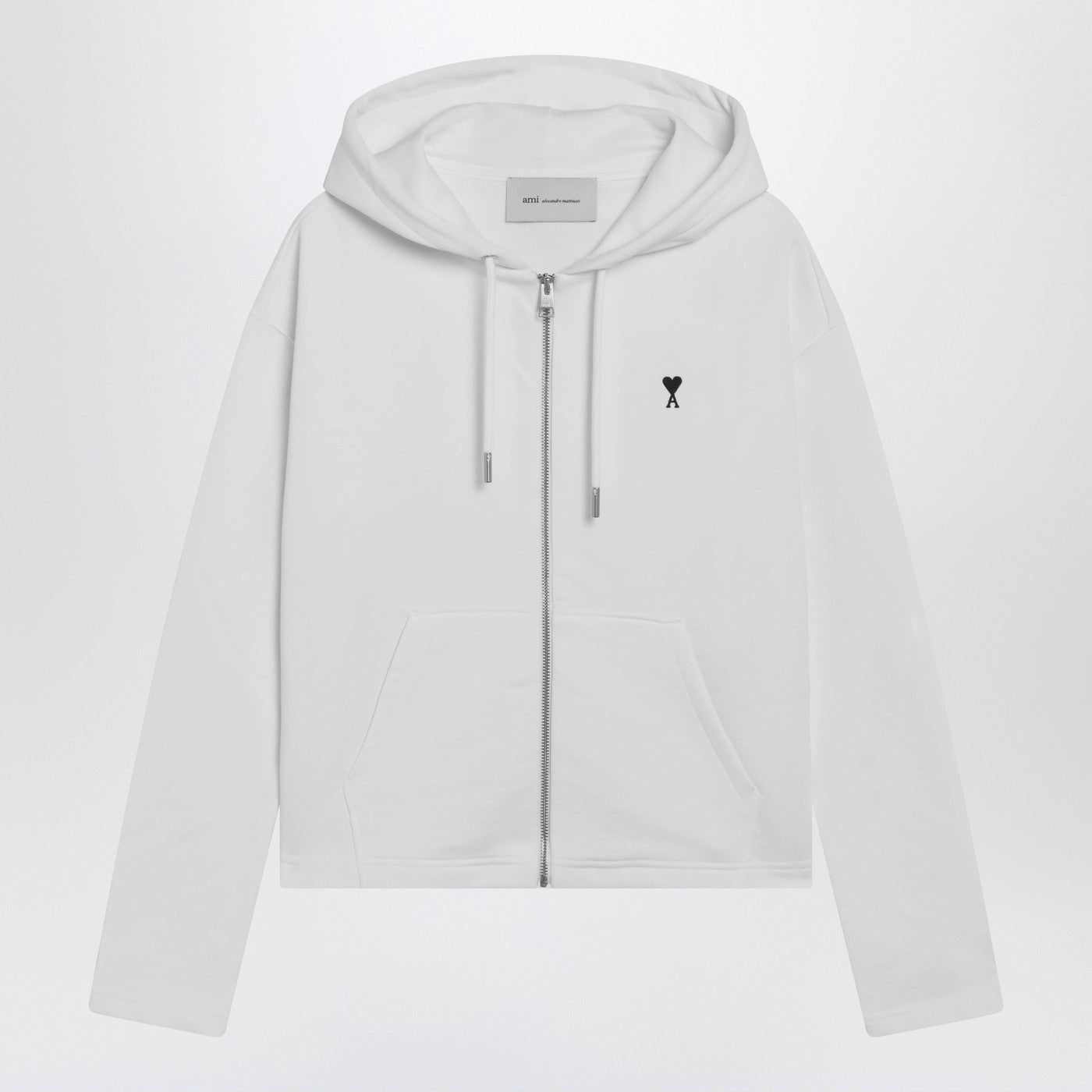 Ami Paris White Ami De Coeur Zip-Up Hoodie Women