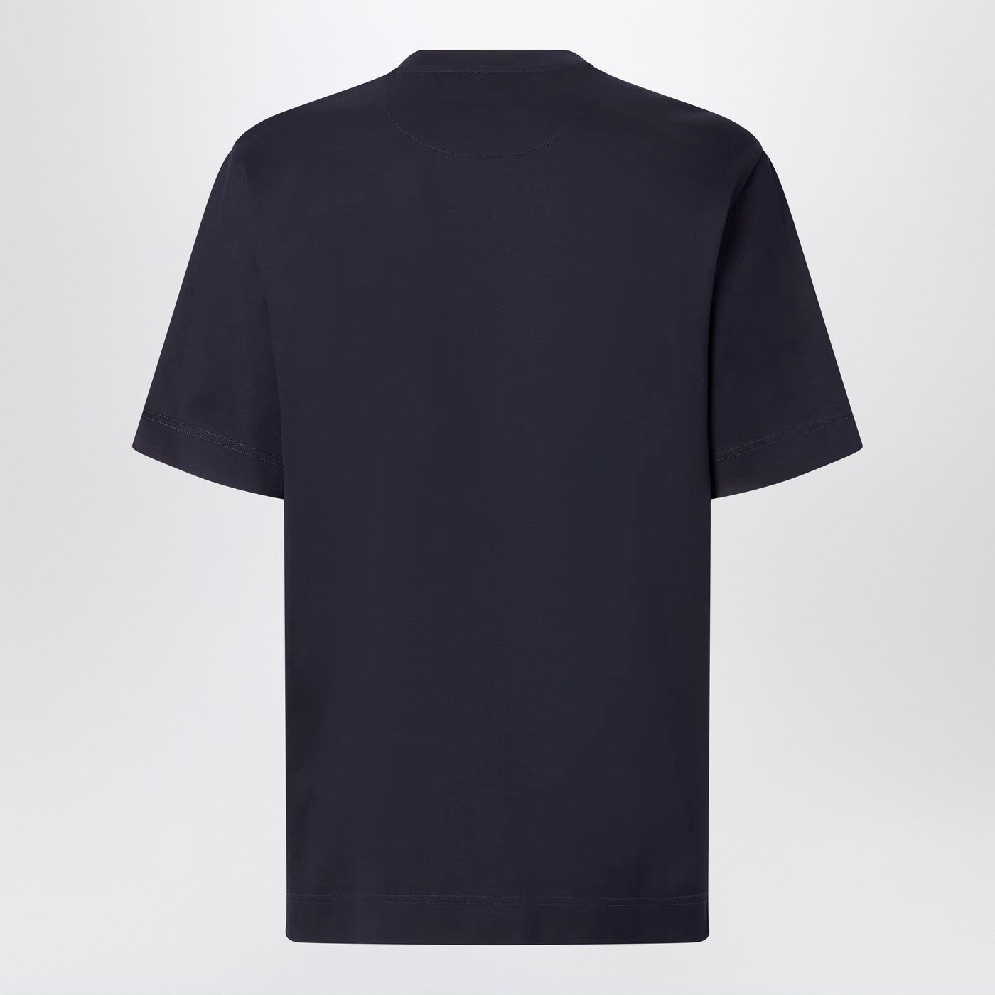 Fendi Dark Blue Cotton T-Shirt With Logo Men