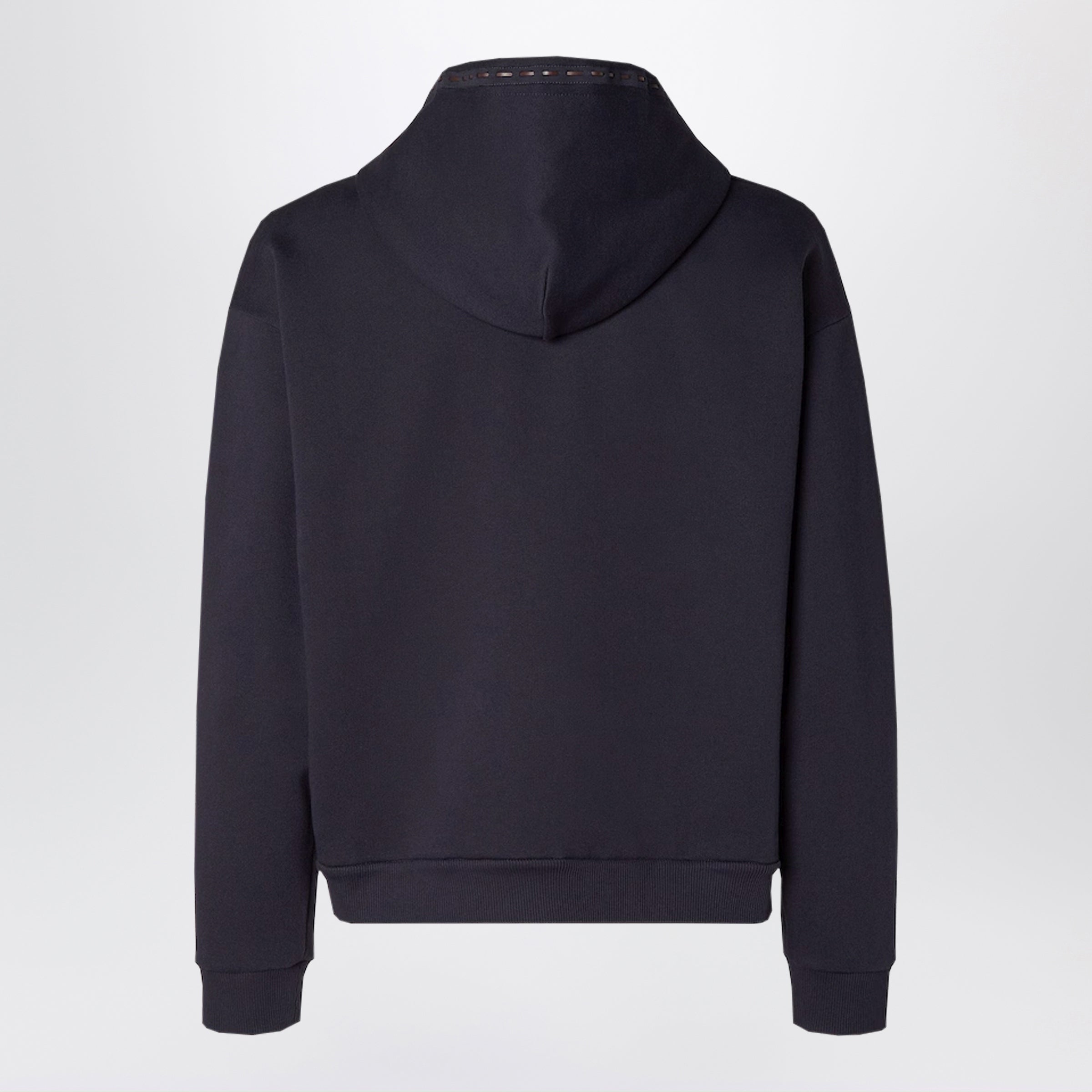 Fendi Navy Blue Cotton Zip-Up Hoodie Men