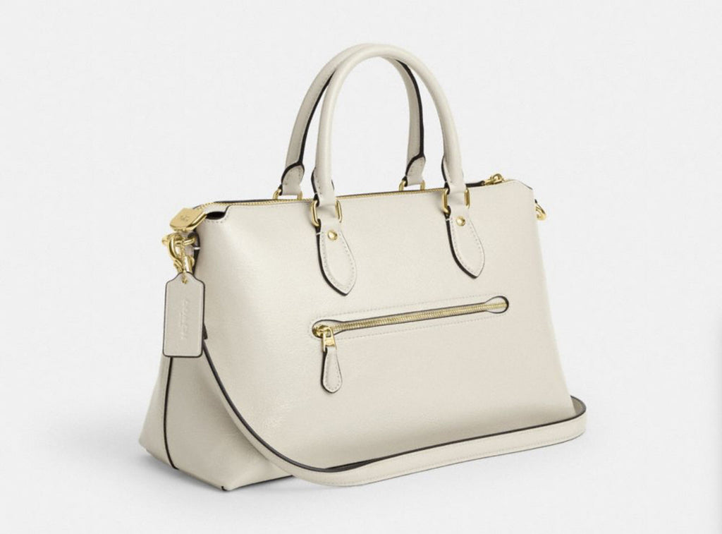 NWT Coach Georgia Satchel Bag In Patent Leather Gold/Pearl