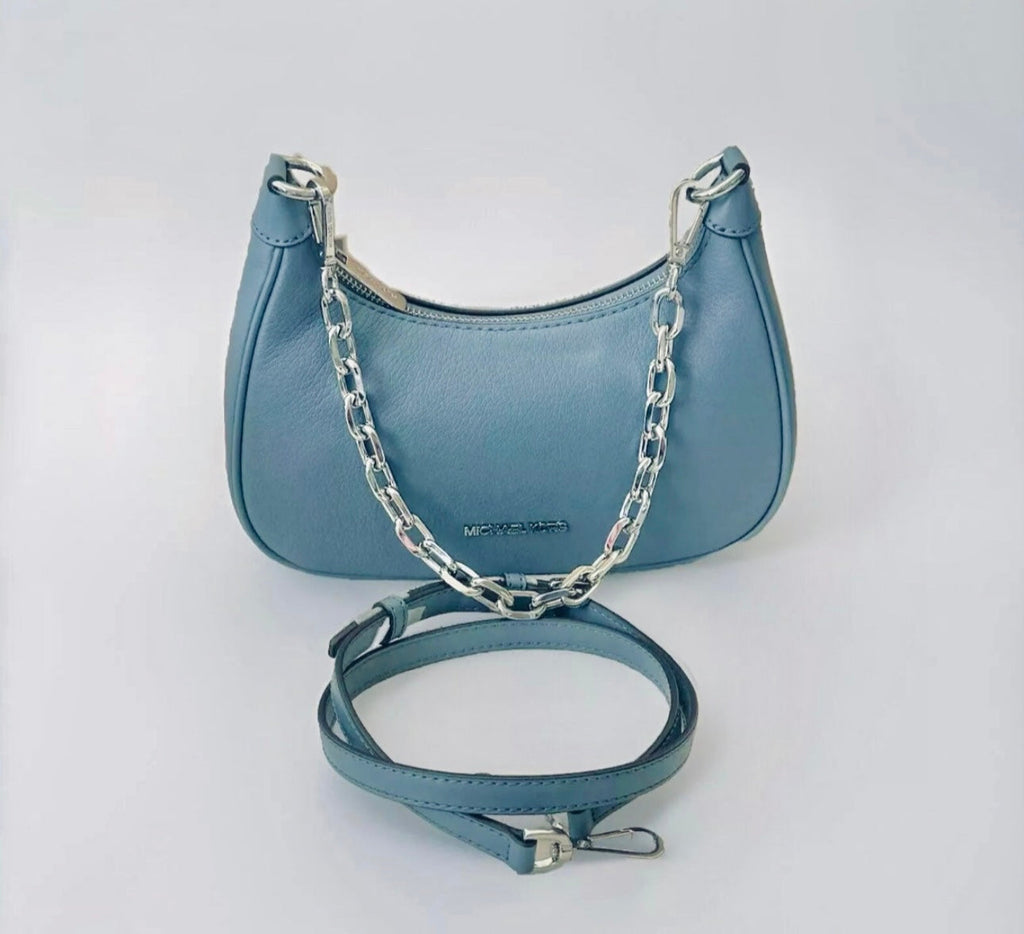 NWT Michael Kors Cora MEDIUM LEATHER Shoulder/Crossbody Bag in Blue