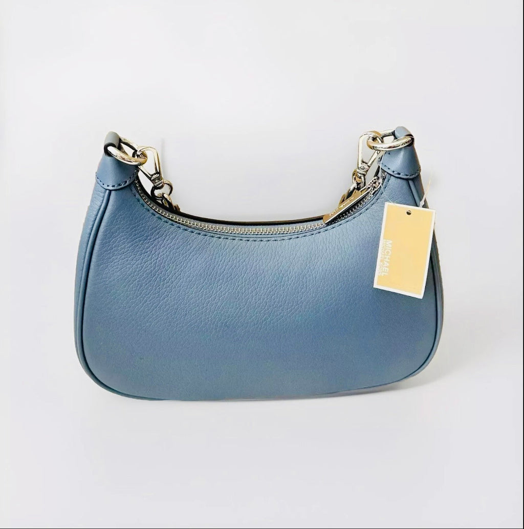 NWT Michael Kors Cora MEDIUM LEATHER Shoulder/Crossbody Bag in Blue