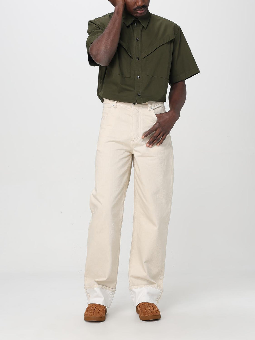 Bottega Veneta Shirt Men Kaki