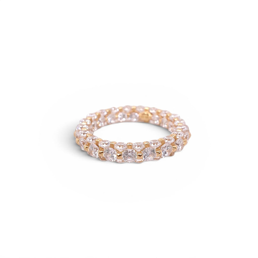 GALLERIA ARMADORO CUBIC ZIRCONIA AND STERLING SILVER RING - SIZE 7.75
